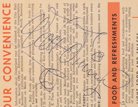 Lot #517 Walt Disney Signed 'Welcome to Disneyland' Brochure - Image 3