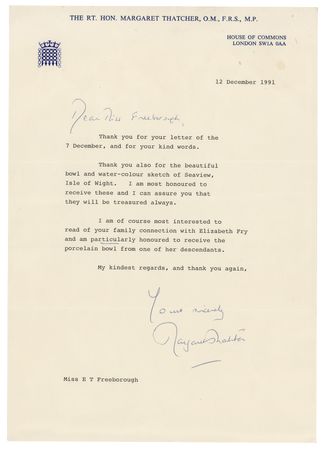 Lot #349 Margaret Thatcher Typed Letter Signed - Image 1
