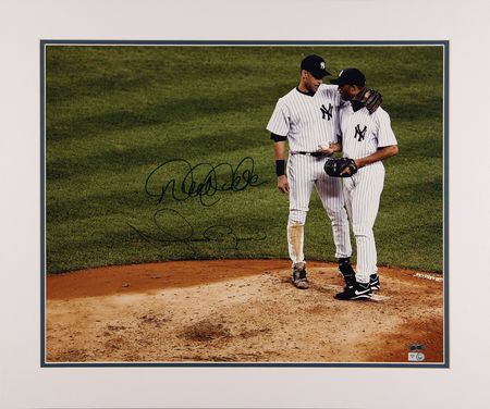 Lot #886 NY Yankees: Derek Jeter and Mariano Rivera Signed Oversized Photograph - Image 2
