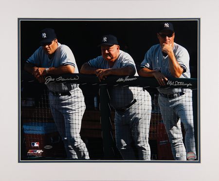 Lot #894 NY Yankees: Joe Torre, Don Zimmer, and Mel Stottlemyre Signed Oversized Photograph - Image 2