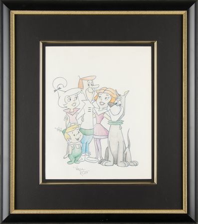 Lot #530 Virgil Ross Signed Original Drawing of The Jetsons - Image 1