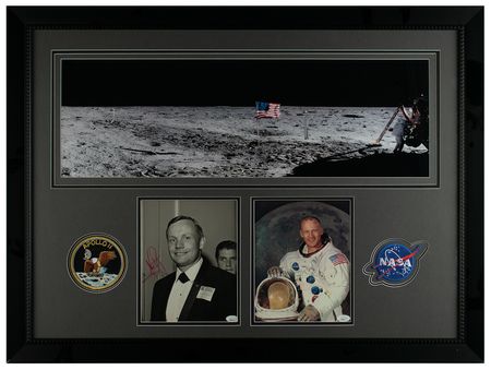 Lot #405 Neil Armstrong and Buzz Aldrin Signed Photographs - Image 1