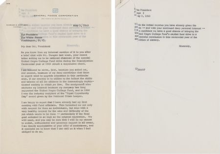 Lot #25 President John F. Kennedy (2) Typed Letters Signed on a Historic Fundraising Campaign for the United Negro College Fund, Citing the 1963 Emancipation Centennial and Martin Luther King?s Birmingham Campaign - Image 4