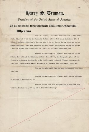 Lot #170 President Harry S. Truman Signed Pardon for a Dishonest Publisher - Image 2