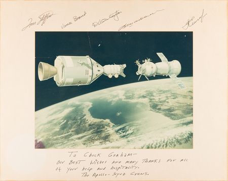 Lot #420 Apollo-Soyuz Signed Oversized Photograph - Image 1