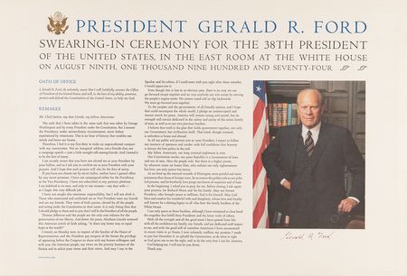 Lot #90 Gerald Ford Signed Inauguration Print - Image 1