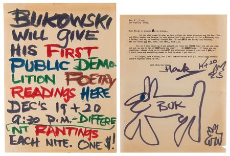 Lot #542 Charles Bukowski Archive of (60+) Autographs, with Letters, Manuscripts, Signed Books, and Rare Ephemera - Image 2