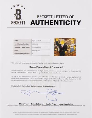 Lot #178 Donald Trump Signed Photograph - Image 2