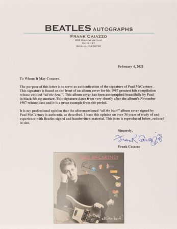 Lot #652 Beatles: Paul McCartney Signed Album - All the Best! - Image 3