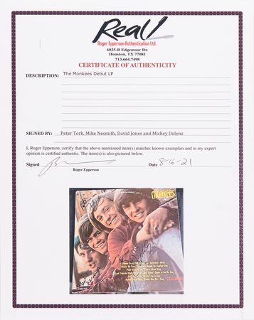 Lot #664 The Monkees Signed Album - Self-Titled Debut - Image 2