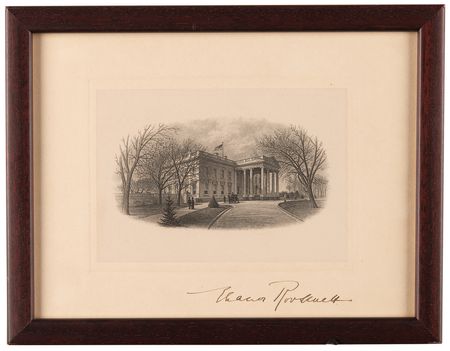 Lot #154 Eleanor Roosevelt Signed White House Engraving - Image 1