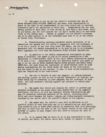 Lot #788 Louis B. Mayer Signed Movie Contract - Loaning Leila Hyams to First National Pictures - Image 3