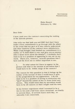 Lot #81 Dwight D. Eisenhower Typed Letter Signed to Actor Robert Montgomery - Image 2