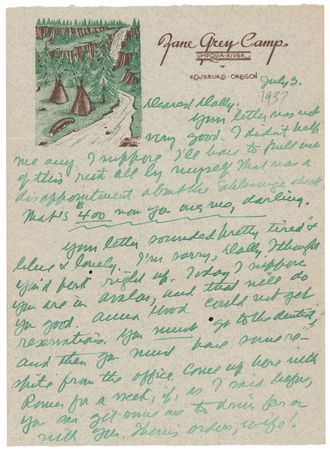 Lot #577 Zane Grey Autograph Letter Signed - Image 1