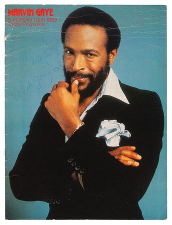 Lot #661 Marvin Gaye Signed 1980 European Tour Program - 