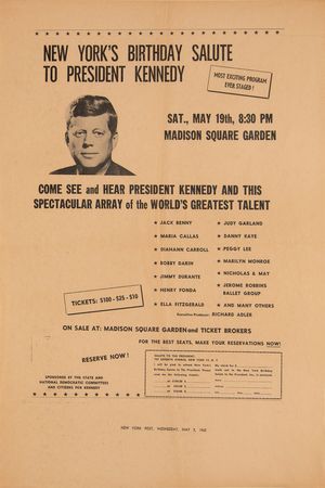 Lot #31 John F. Kennedy: 1962 Madison Square Garden Birthday (5) Items - Program, Ticket Stub, Posters, and Mail Form - Image 3