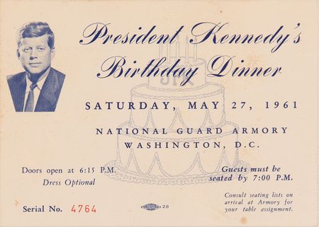 Lot #31 John F. Kennedy: 1962 Madison Square Garden Birthday (5) Items - Program, Ticket Stub, Posters, and Mail Form - Image 7