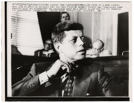 Lot #133 John F. Kennedy 1960 Original Wirephoto - West Virginia Primary - Image 1