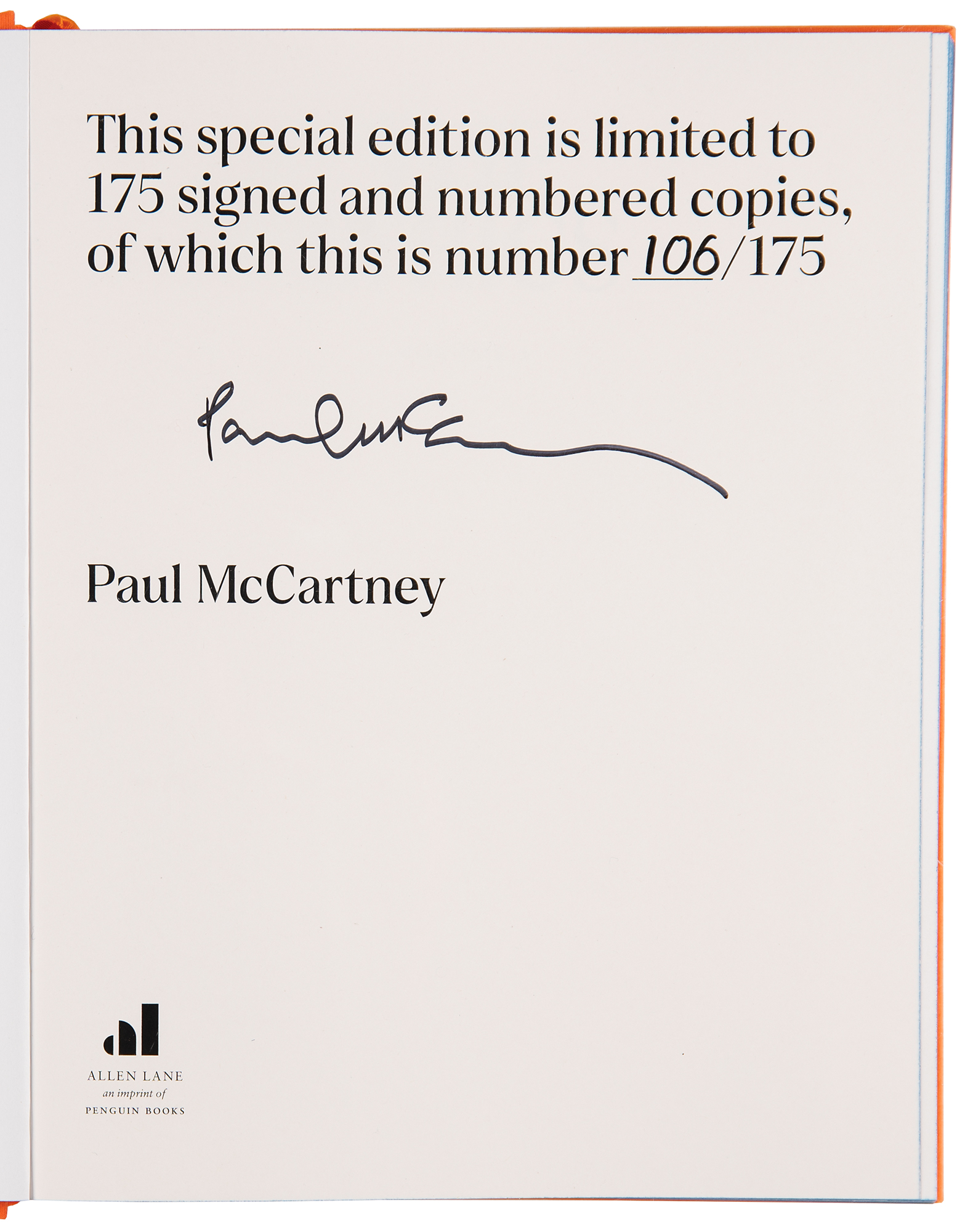 Paul McCartney Signed Book - The Lyrics: 1956 to the Present (Ltd. Ed.