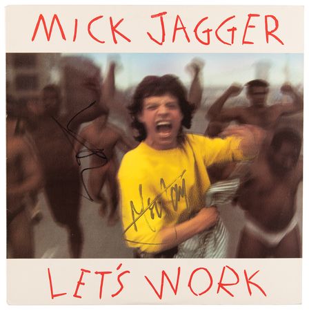 Lot #9252 Mick Jagger Signed Maxi-Single - 'Let's Work' - Image 1