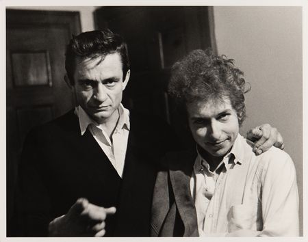 Lot #9129 Bob Dylan and Johnny Cash Original Photograph by Daniel Kramer, New Jersey 1965 - Image 1