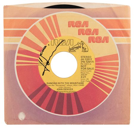 Lot #9307 John Denver Signed 45 RPM Record and Type Letter Signed - Image 5