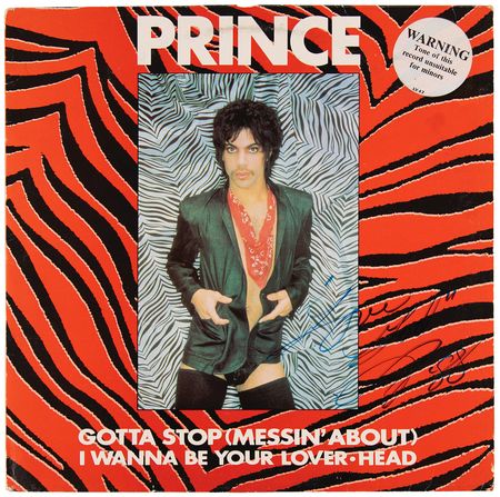 Lot #9445 Prince Rare Signed Album - Gotta Stop (Messin' About) 12? Single - Image 1