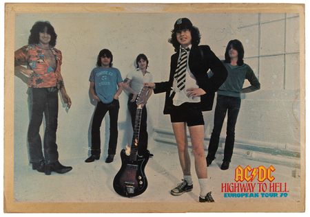 Lot #9338 AC/DC Signed Poster for the Highway to Hell European Tour, with Bon Scott - Image 1