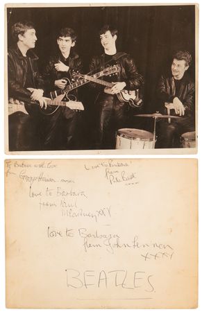 Lot #9002 Beatles Signed Photograph with Pete Best - Rare Albert Marrion Band Photo from December 10, 1961 - Image 1