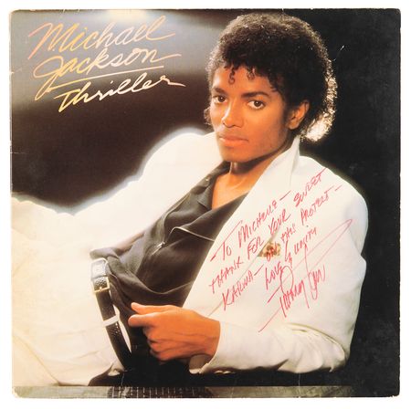 Lot #9434 Michael Jackson and Quincy Jones Signed Album - Thriller (Rare Promotional Copy) - Image 2