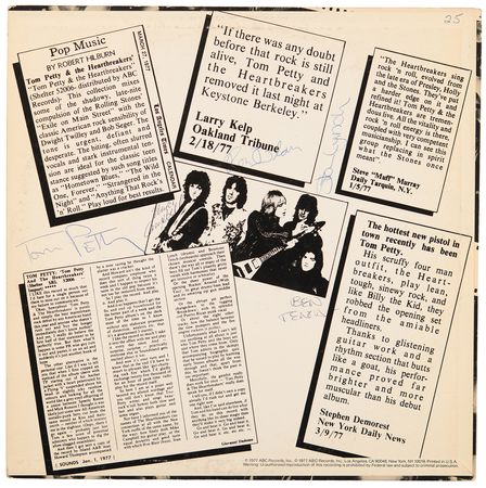 Lot #9352 Tom Petty and the Heartbreakers Signed Album ? Official Live ?Leg - Image 1