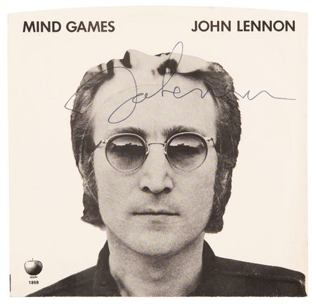 Lot #9045 John Lennon Signed 45 RPM Record Sleeve - 'Mind Games' - Image 1