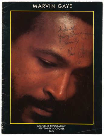 Lot #9329 Marvin Gaye Signed 1976 European Tour Program - Image 1
