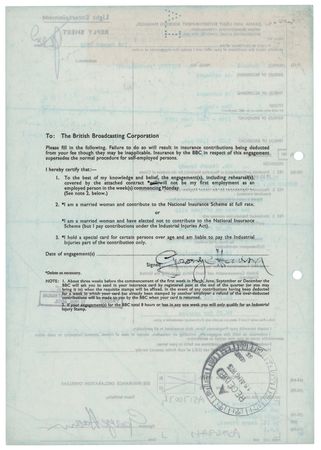 Lot #9097 George Harrison Twice-Signed Document for BBC Radio 1 Recording Sessions - Image 2