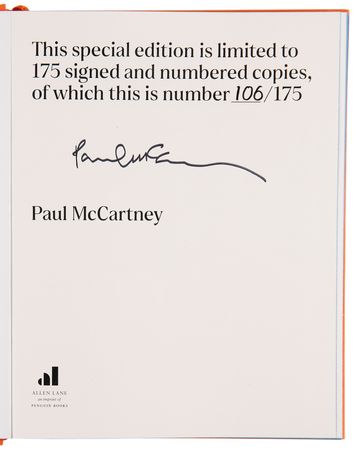 Lot #9052 Paul McCartney Signed Book - The Lyrics: 1956 to the Present (Ltd. Ed. #106/175) - Image 4