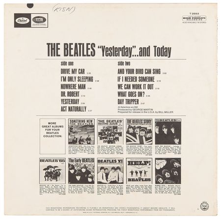 Lot #9022 Beatles 'First State' Mono Butcher Album - Yesterday and Today - Infamous Butcher Cover - Image 2