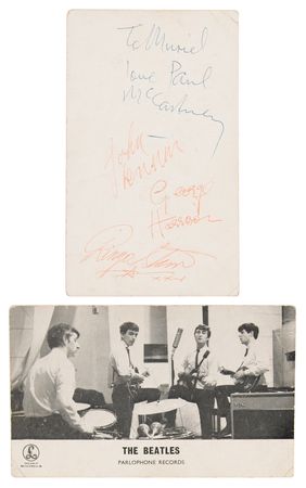 Lot #9008 Beatles Signed 1962 Parlophone Promo Card - The First to Feature Ringo Starr - Image 1