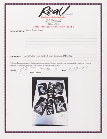 Lot #9492 Alice in Chains Signed Poster - Image 6