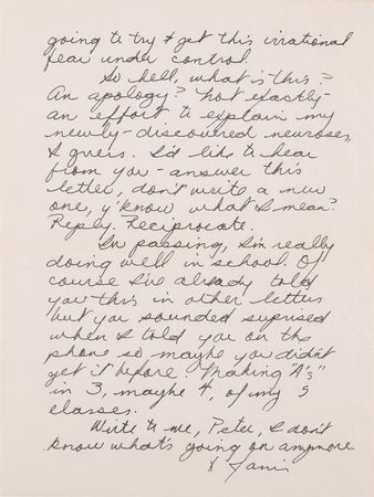 Lot #9312 Janis Joplin Autograph Letter Signed, Commenting on Fear of Addiction: 