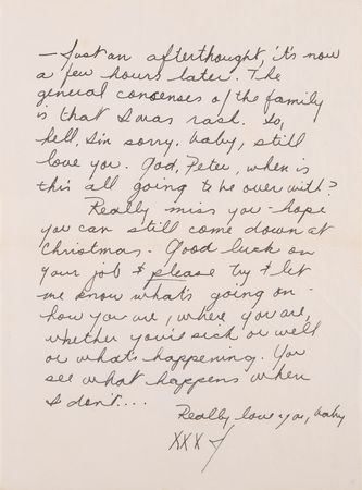 Lot #9312 Janis Joplin Autograph Letter Signed, Commenting on Fear of Addiction: 