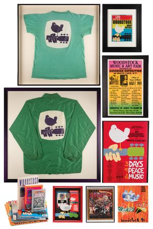 Lot #9316 Woodstock 1969 Original Security Staff T-Shirt and Jacket - Extremely Rare Official Apparel - Image 1