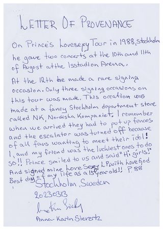 Lot #9447 Prince Signed Album - Lovesexy - Image 4