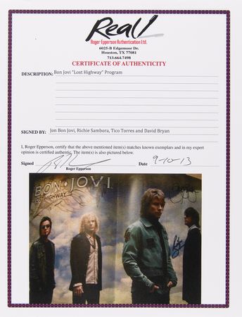 Lot #9416 Bon Jovi Signed Program - Image 6