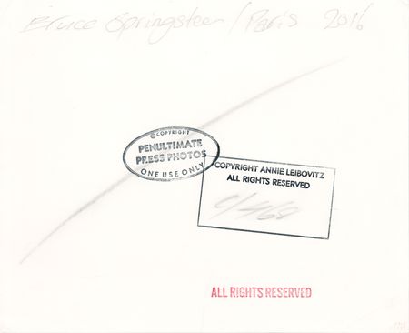 Lot #9386 Bruce Springsteen Photographic Print by Annie Leibovitz - On a Harley-Davidson Motorcycle - Image 2