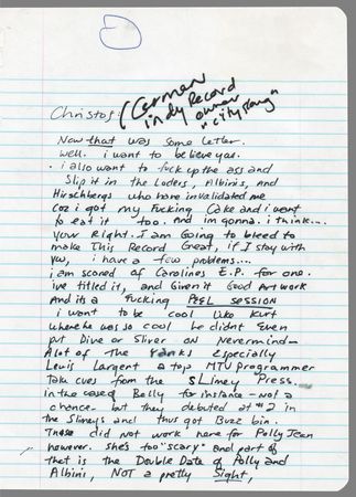Lot #9493 Courtney Love Autograph Letter Signed on Kurt Cobain, Nevermind, Corruption in the Music Industry, and Hole's Second Album: 