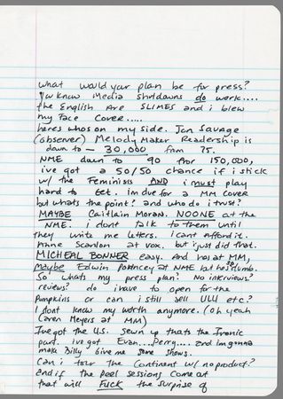 Lot #9493 Courtney Love Autograph Letter Signed on Kurt Cobain, Nevermind, Corruption in the Music Industry, and Hole's Second Album: 