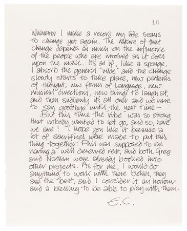 Lot #9409 Eric Clapton Handwritten Statement for the 'Clapton Collins Phillinganes East 86’ Tour Program - Image 2