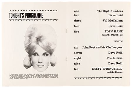 Lot #9515 The Who Early 'Dusty Springfield' Program as 'The High Numbers' (1964) - Image 2