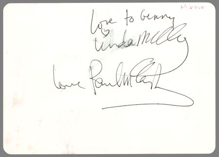 Lot #9056 Paul and Linda McCartney Signed 1986 British Video Awards Ticket - Image 1