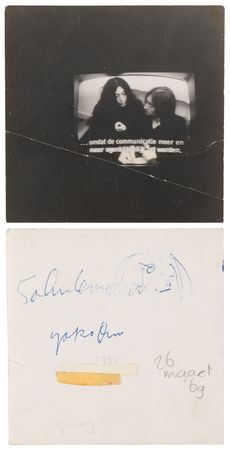 Lot #9038 John Lennon and Yoko Ono Signed Photograph - Obtained During Their 'Bed In For Peace' Protest (March 1969) - Image 1